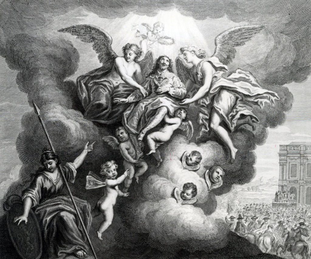 Detail of Apotheosis of Charles I engraved by B.Baren by M Vanderbank