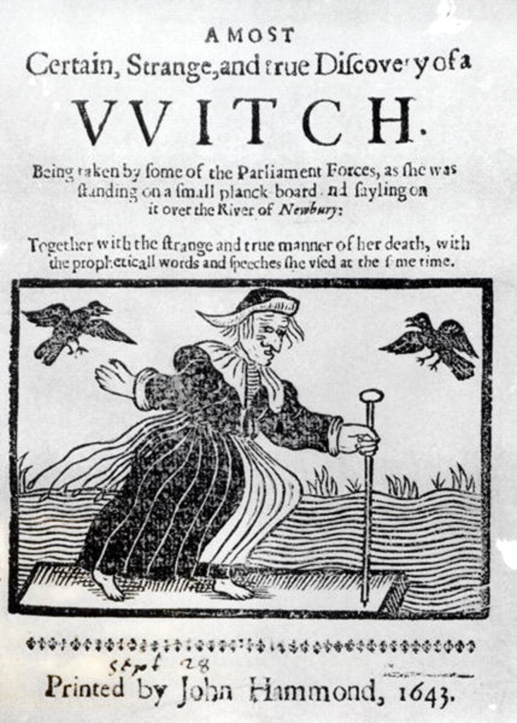 Detail of A Most Certain, Strange and True Discovery of a Witch, 1643 by English School