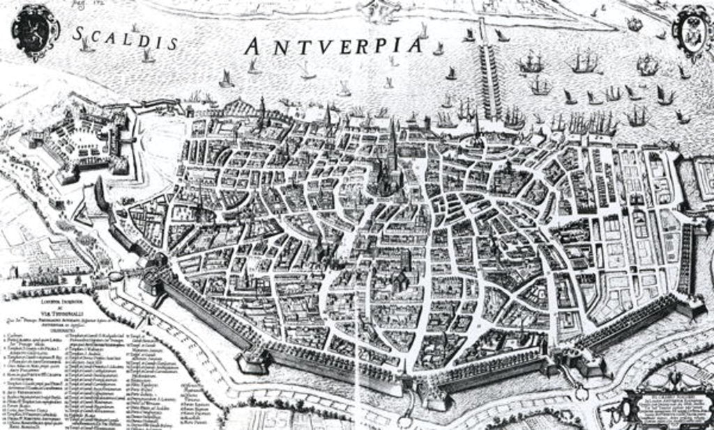 Detail of Map of Antwerp by Dutch School