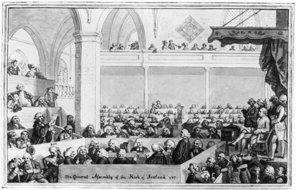 Detail of The General Assembly of the Kirk of Scotland, 1787 by English School