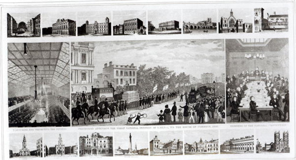 Detail of Scenes Associated with the Presentation of the Petition to Parliament by Thomas Duncombe in 1842 by English School