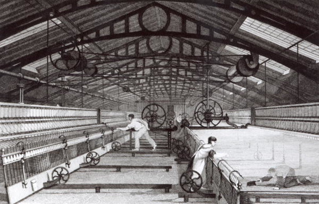 Detail of Interior of a Cotton Mill by English School
