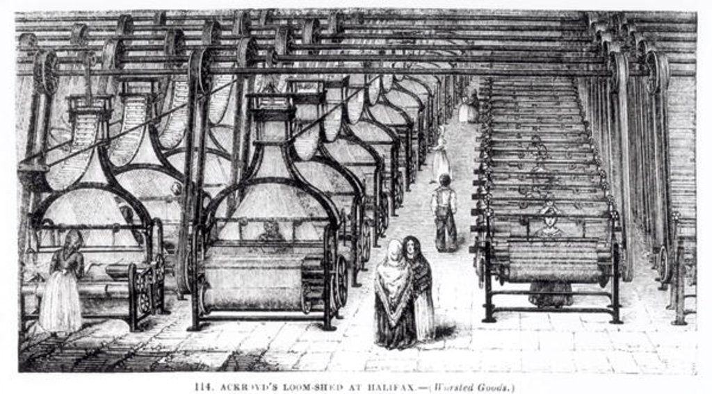 Detail of Ackroyd's Loom-Shed at Halifax by English School