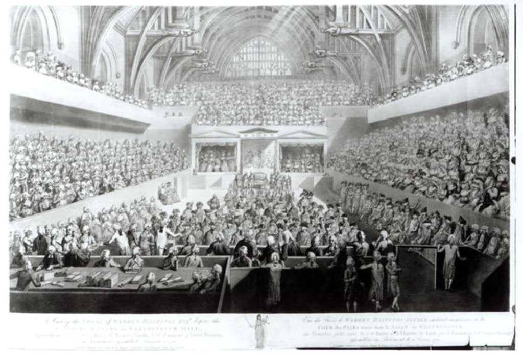 Detail of The Trial of Warren Hastings before the Court of Peers in Westminster Hall in 1788, 1789 by Francis Jukes