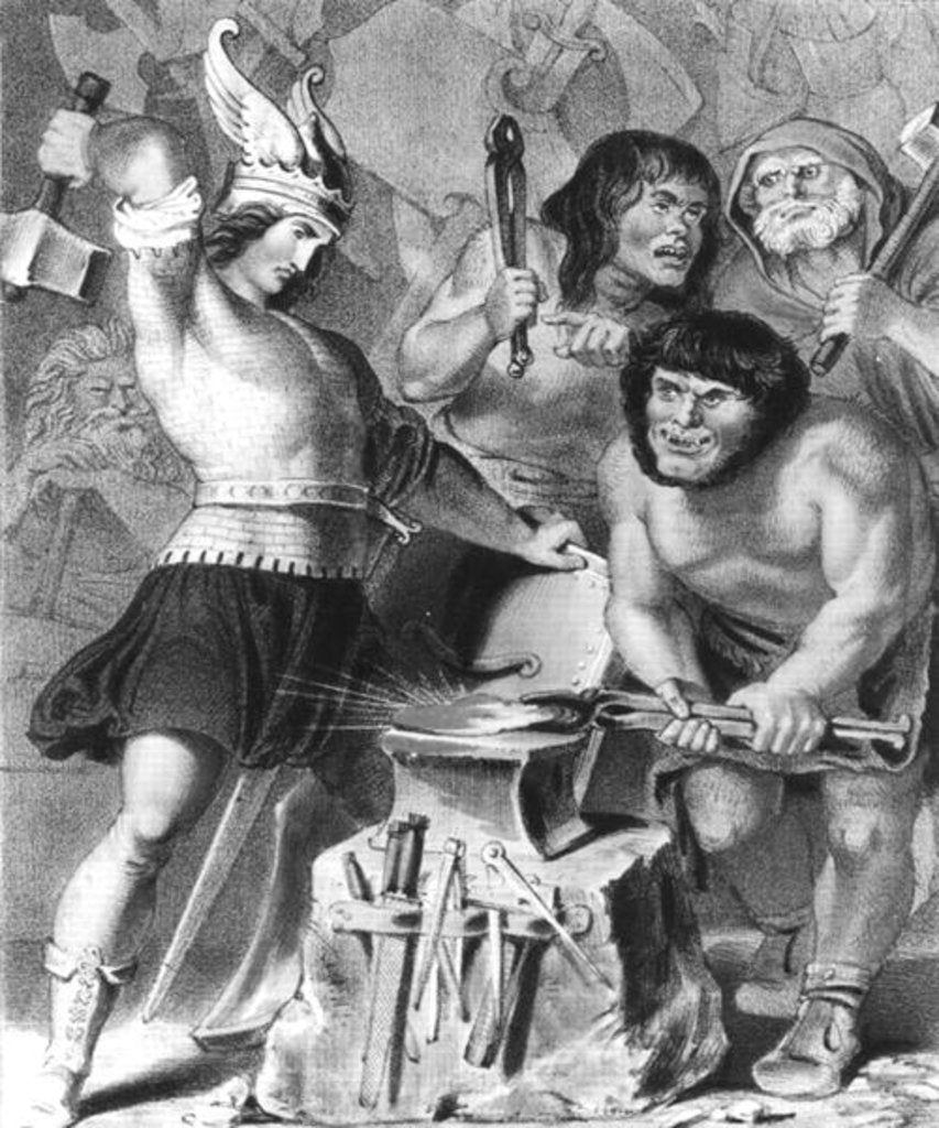 Detail of The Forge of Vulcan by English School