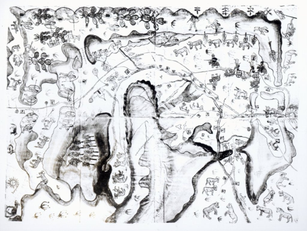 Detail of American Indian Map by School American