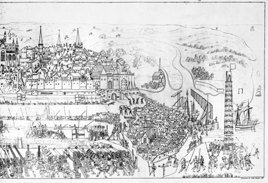 Detail of The Siege of Boulogne by King Henry VIII in 1544 by Samuel Hieronymous Grimm