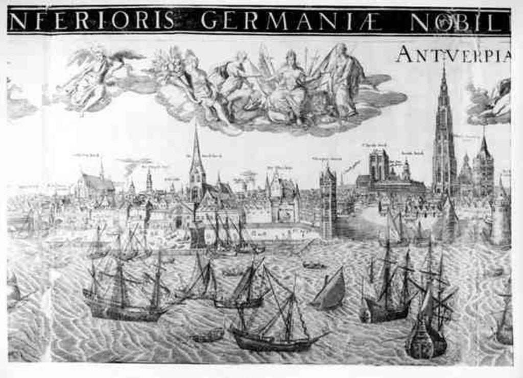 Detail of Town Plan of Antwerp, 1549 by Dutch School