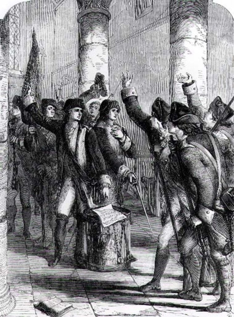 Detail of A Meeting of the Irish Volunteers in the Church of Dungannon, in 1784 by English School