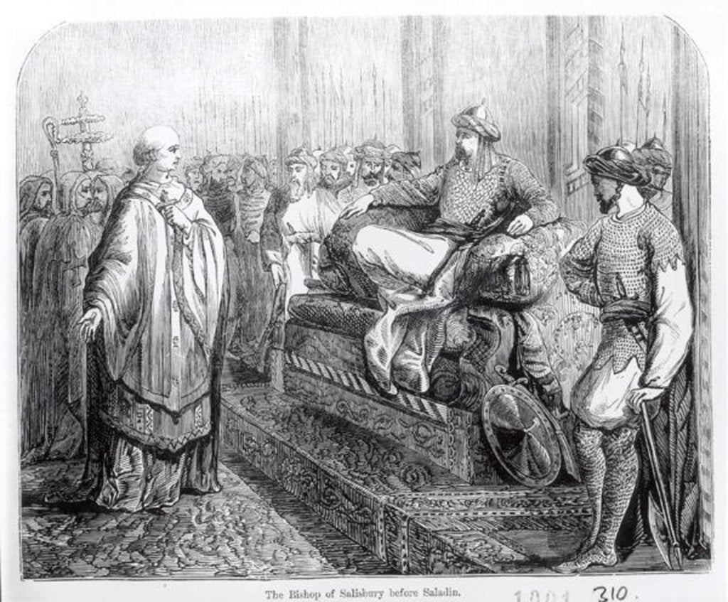 Detail of The Bishop of Salisbury before Saladin by English School