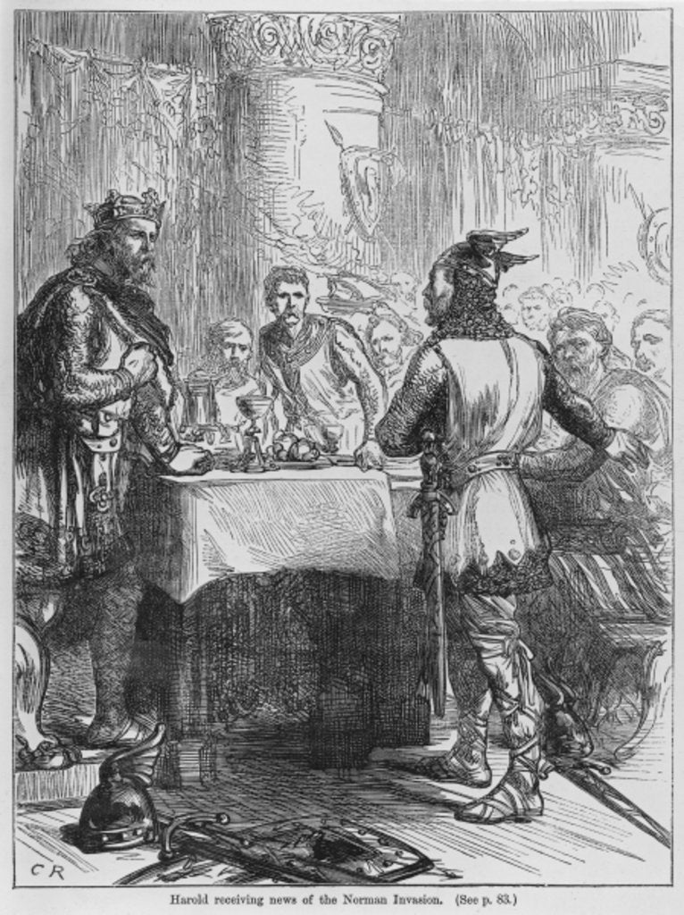 Detail of Harold Receiving News of the Norman Invasion in 1066 by English School