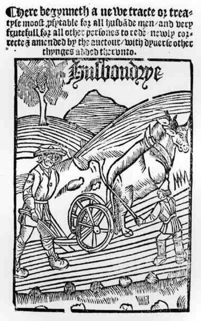 Detail of Man Ploughing a Field by English School