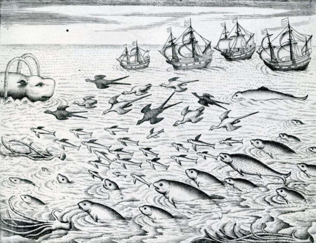 Detail of Seascape by Theodor de Bry