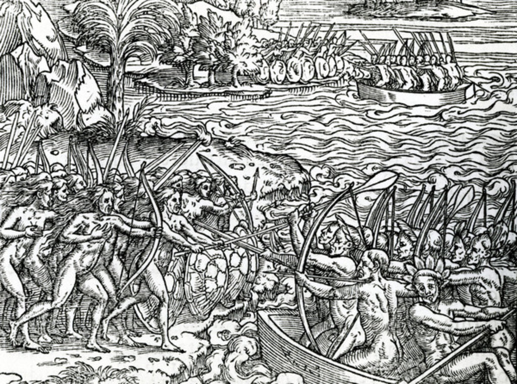Detail of War scene, Brazil by French School