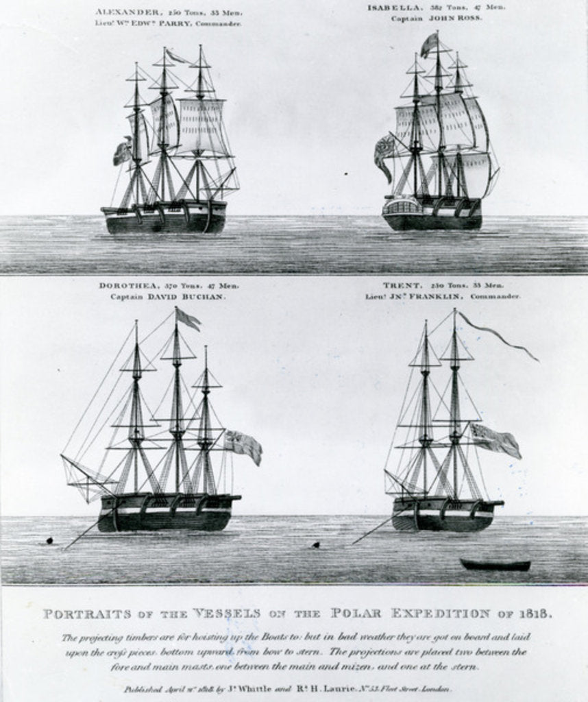 Detail of Portraits of the Vessels of the Polar Expedition of 1818 by English School