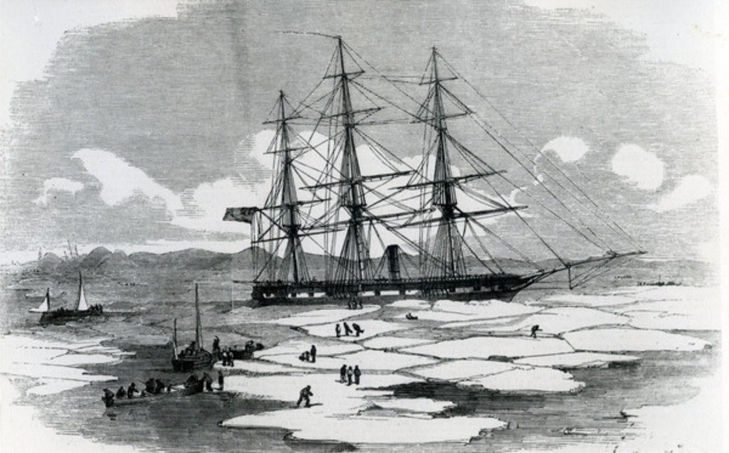 Detail of Ship exploring the Arctic by English School