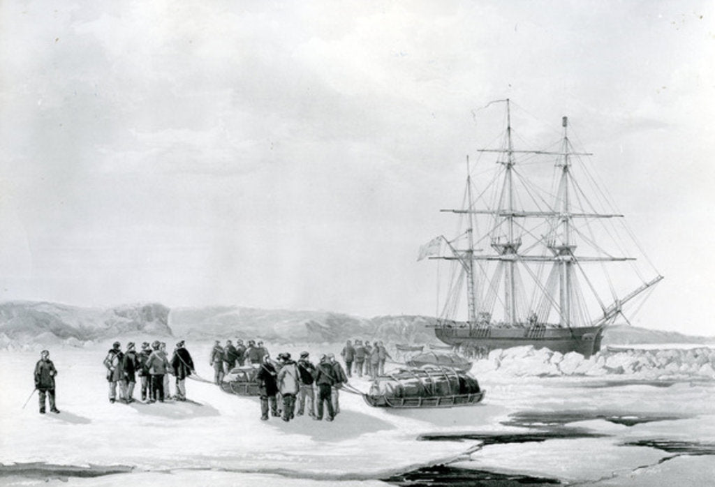 Detail of Sledge Party leaving HMS Investigator in Mercy Bay, Under command of Lieutenant Gurney Creswell by English School