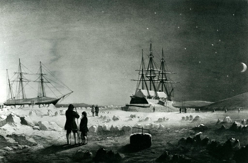 Detail of HMS Assistance and Pioneer in Winter quarters returning Daylight by English School