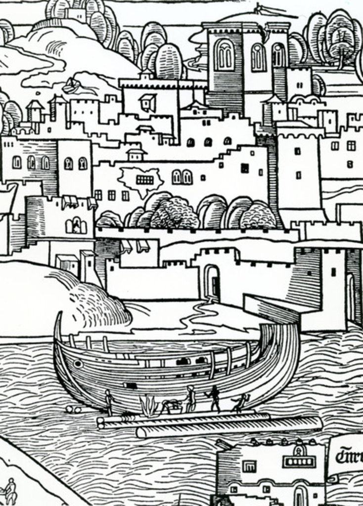 Detail of Breaming a ship, 1486 by English School