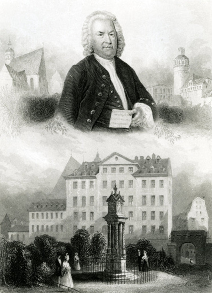 Detail of Portrait of Johann Sebastian Bach and Monument, 1850 by Albert Henry Payne