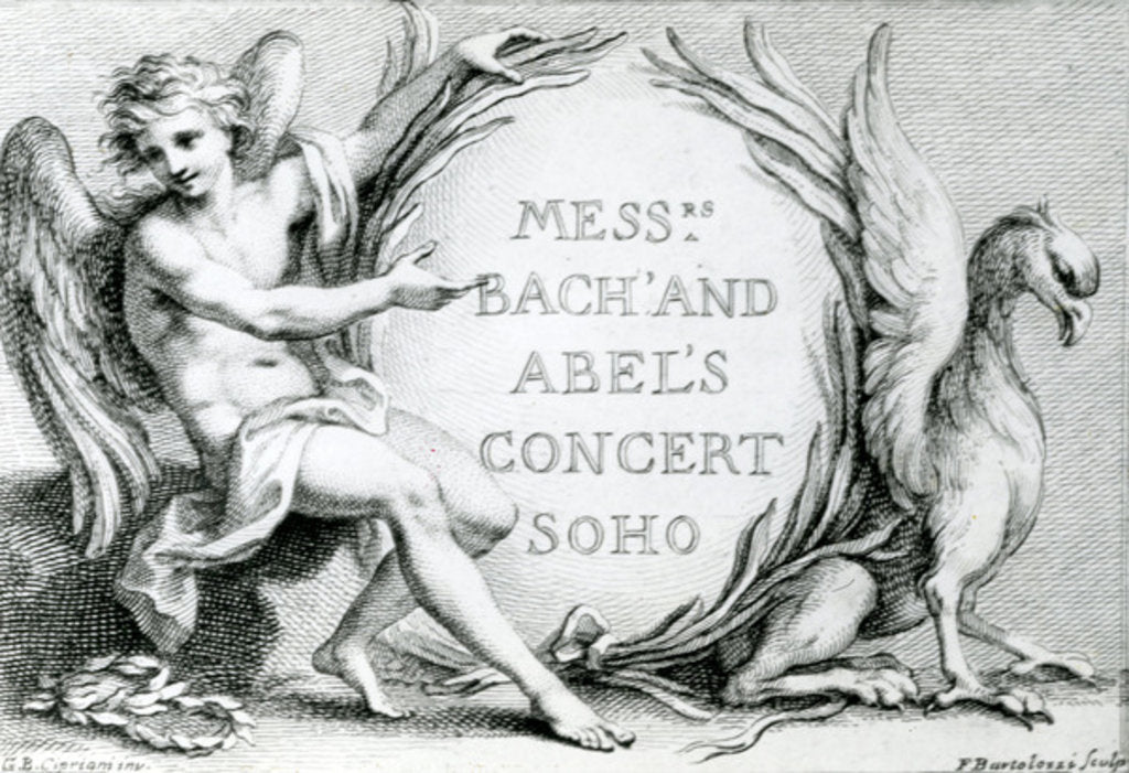 Detail of Bach and Abel's Concert Soho, 1870 by Francesco Bartolozzi