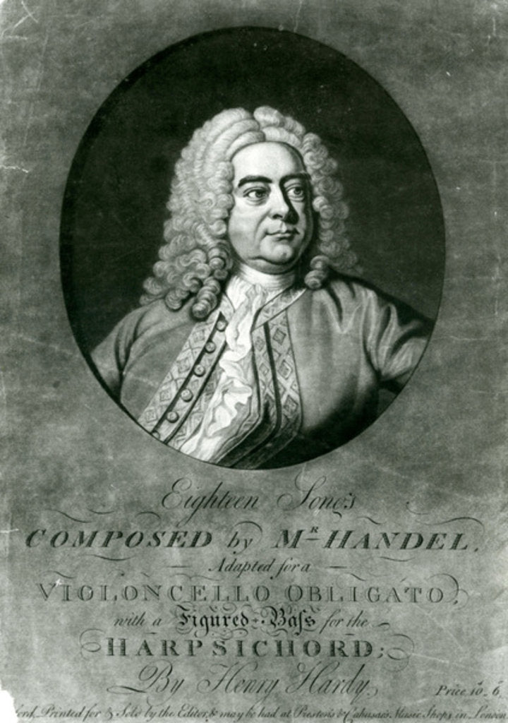 Detail of Eighteen Songs composed by Handel adapted for a Violioncello Obligato with Harpsichord by Henry Hardy by Thomas Hudson
