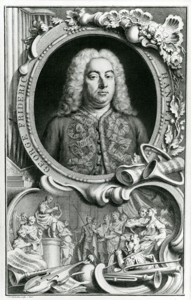 Detail of Portrait of George Frederick Handel, 1768 by Jacobus Houbraken