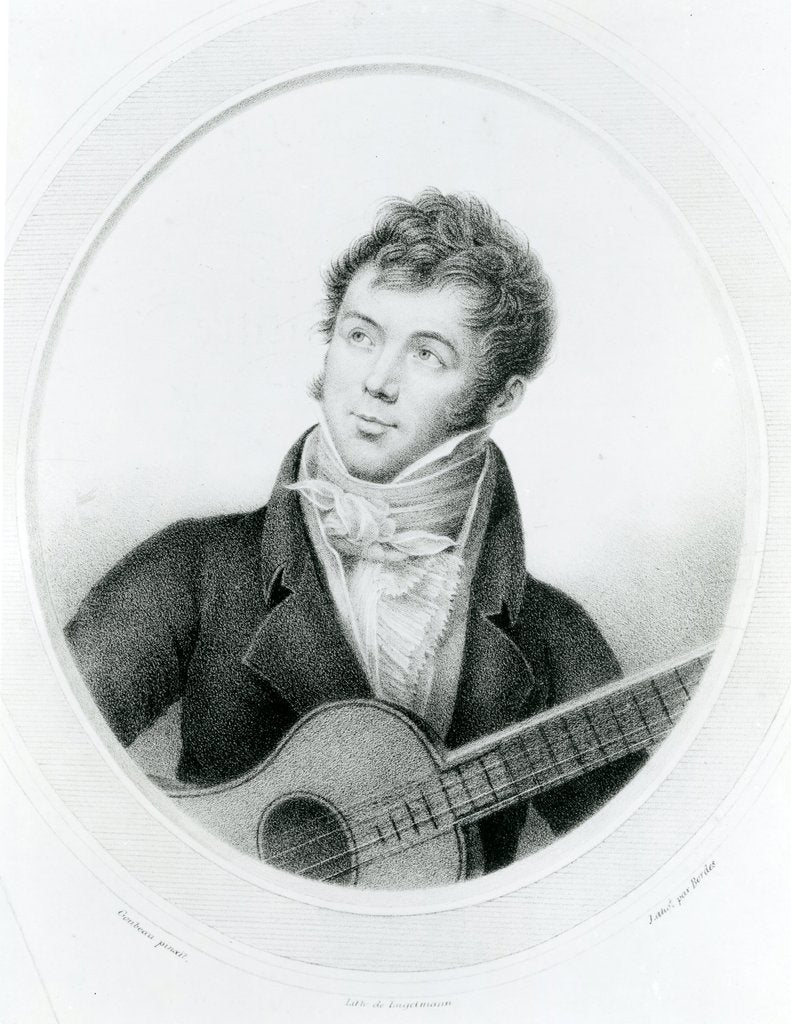 Detail of Fernando Sor c.1825 by Gottfried or Godefroy Engelmann