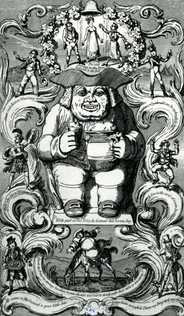 Detail of Frontispiece from'The Universal Songster' Museum of Mirta Vol I, 1825 by George Cruikshank