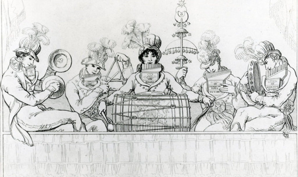 Detail of Padean Minstrels in performance at Vauxhall Gardens, London by English School