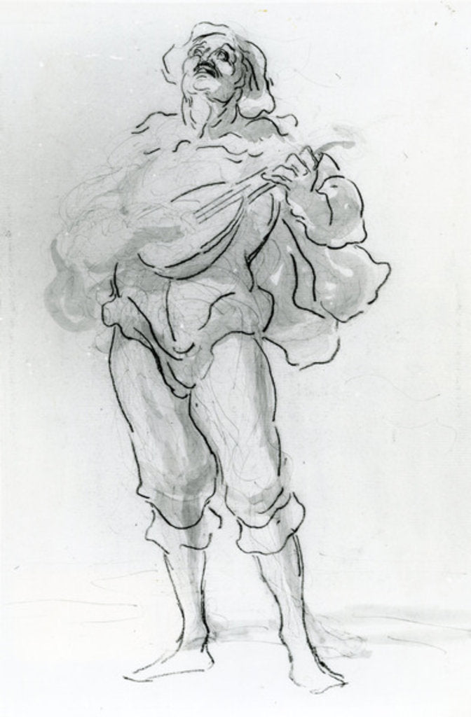 Detail of The Lute Player by Honore Daumier