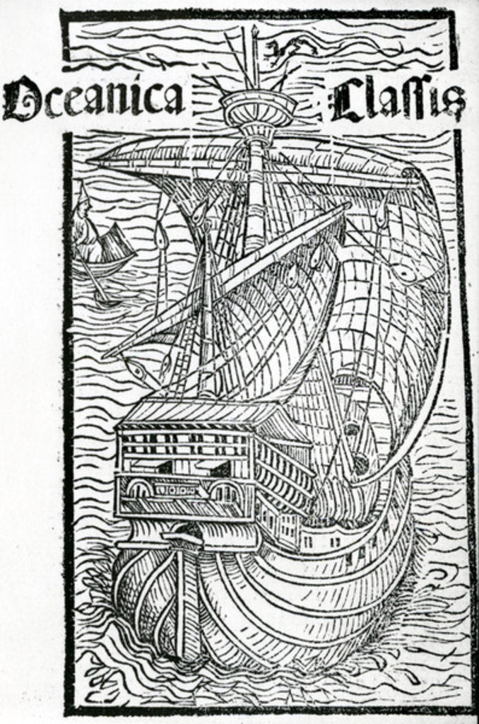 Detail of Drawing of the Santa Maria, 1493 by Christopher (after) Columbus