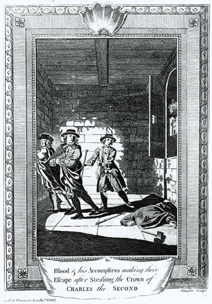 Detail of Blood and his Accomplices Making their Escape after Stealing the Crown of Charles II, 1793 by T. Simpson
