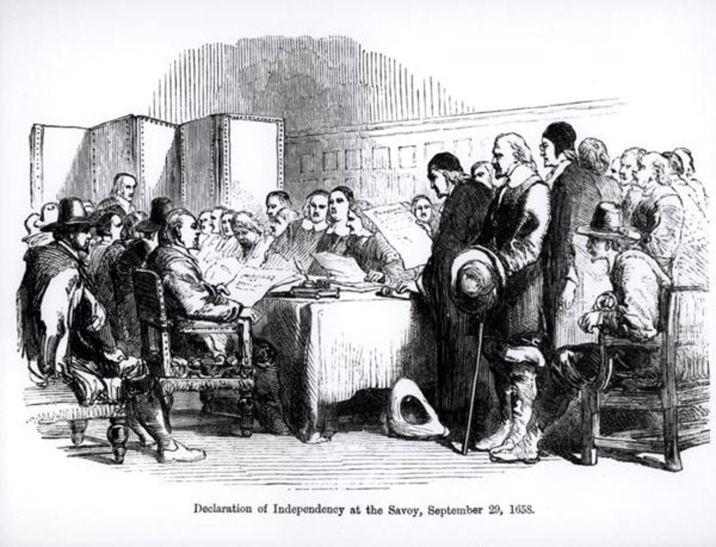 Detail of Declaration of Independency at the Savoy, 29th September 1658 by English School