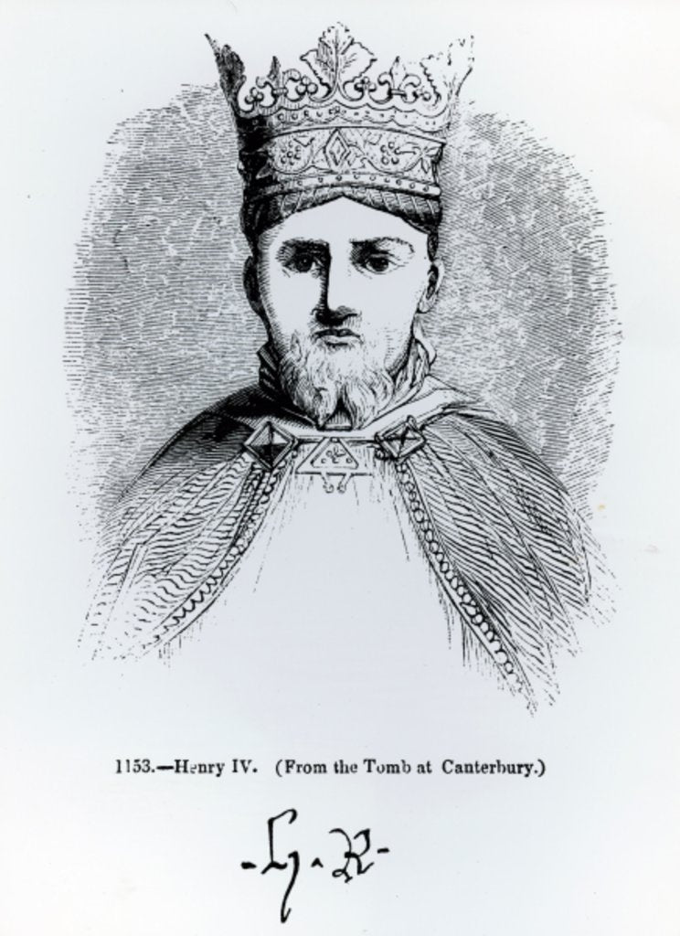 Detail of Portrait and Signature of Henry IV by English School