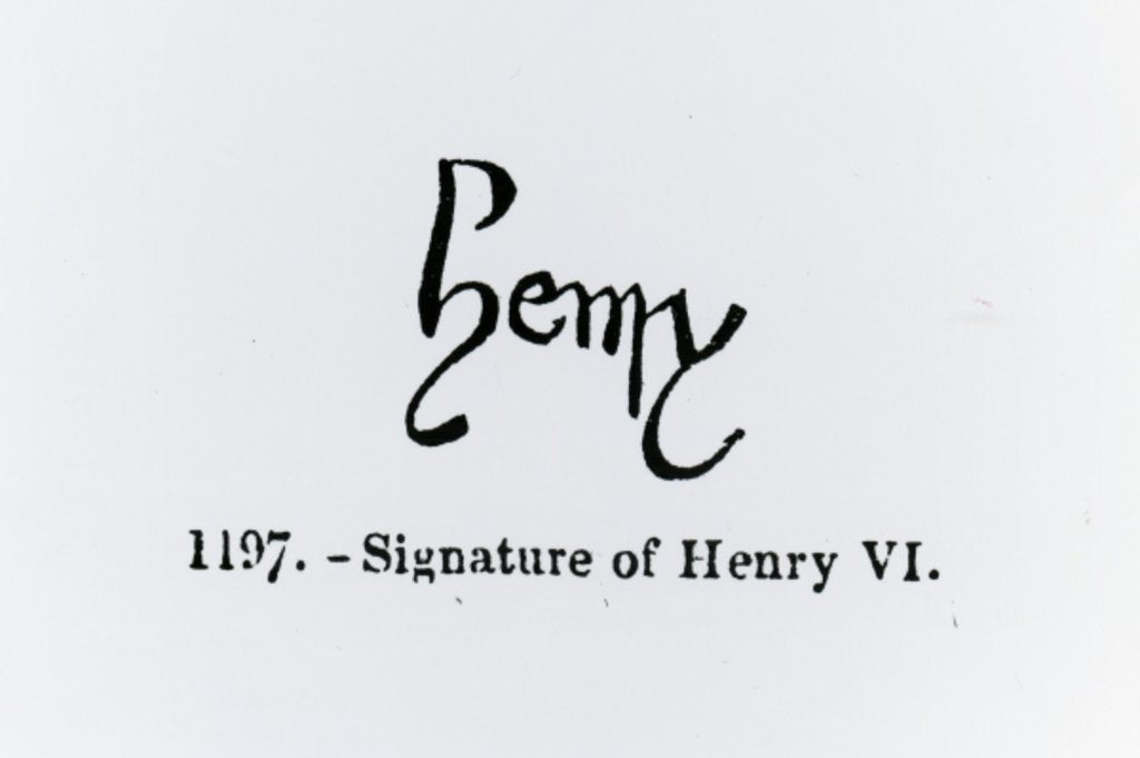 Detail of Signature of Henry VI by English School