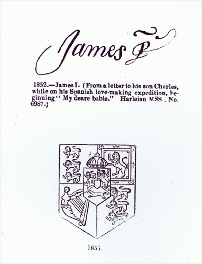 Detail of Reproduction of the signature of James VI and I, March 17th 1623 by Anonymous
