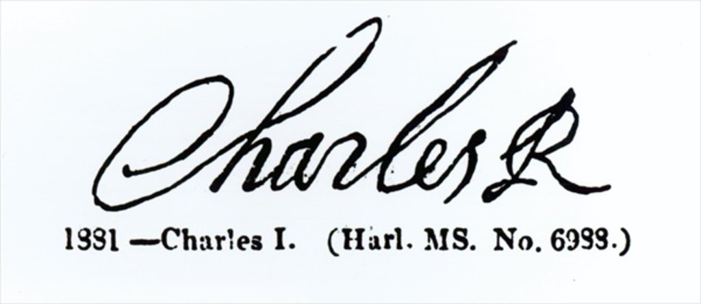 Detail of Signature of King Charles I by (after) English School