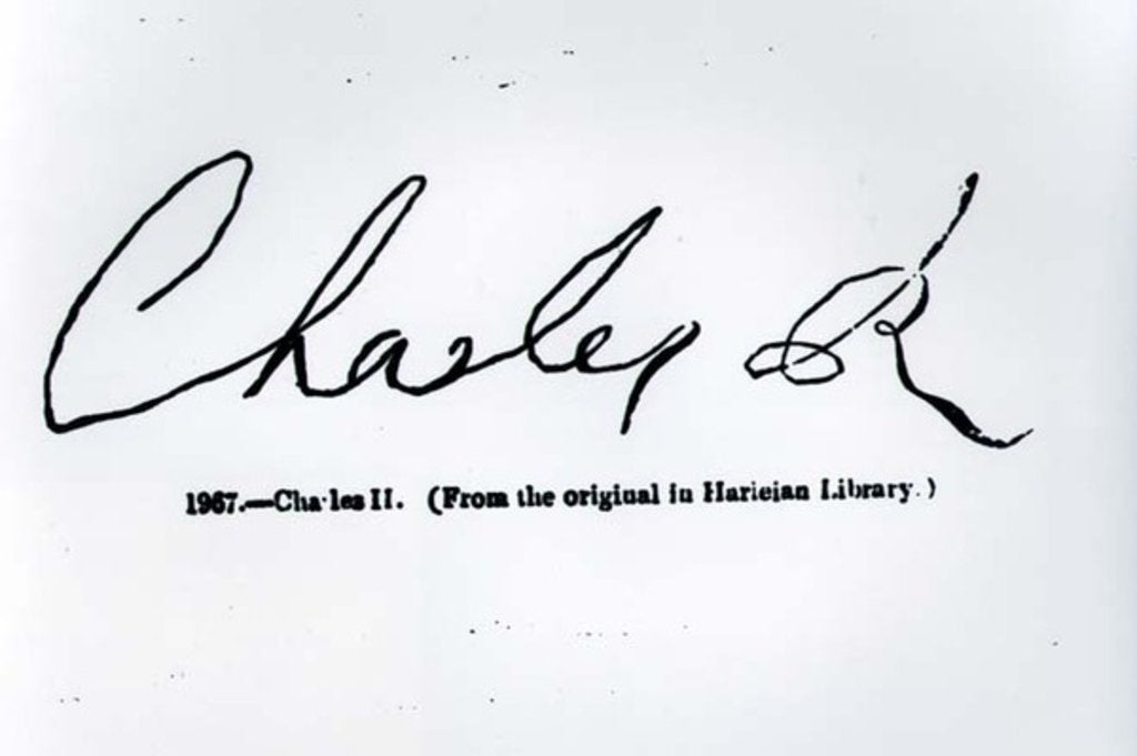 Detail of Signature of Charles II by Anonymous