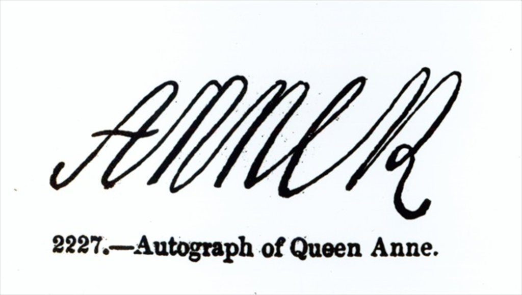 Detail of Reproduction of the signature of Queen Anne by Anonymous