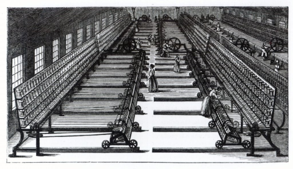 Detail of Mule Spinning by English School