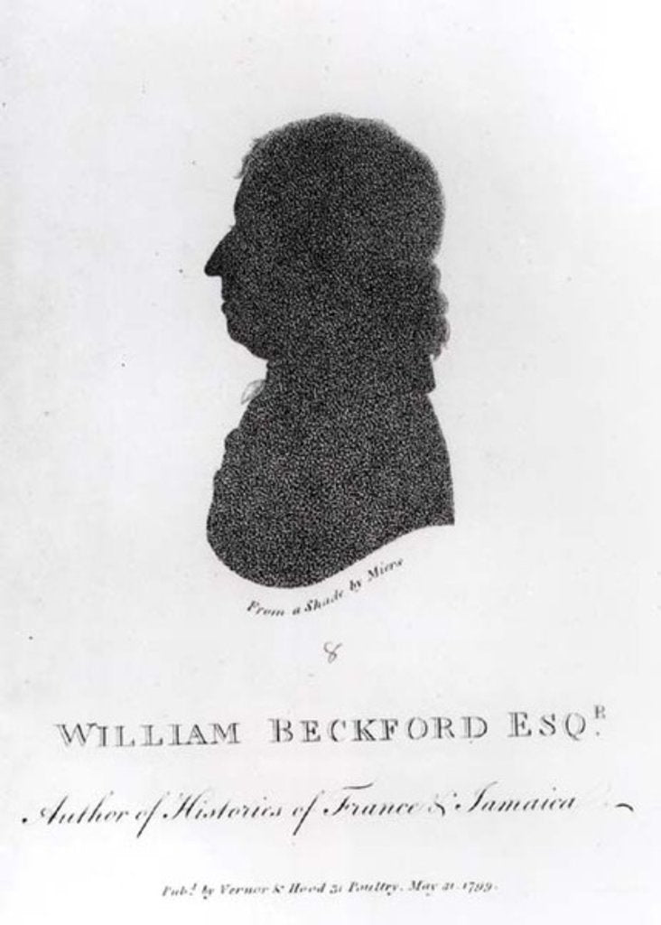 Detail of William Beckford Esq. Author of Histories of France and Jamaica, from a shade, pub. by Vernor & Hood, 1799 by John Miers