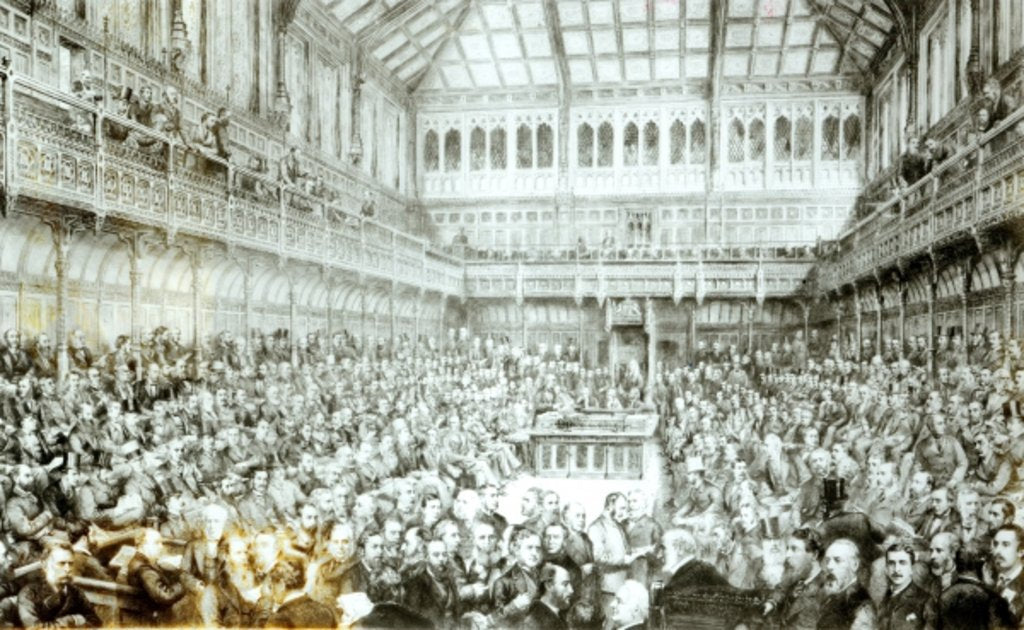 Detail of Mr Gladstone Introducing the Land Law Bill, 7th April 1881 by English School