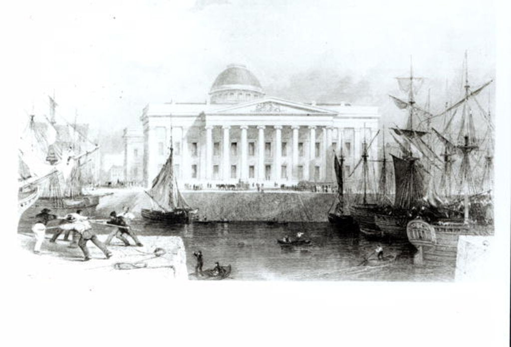 Detail of The New Custom House, Liverpool, c.1830 by English School