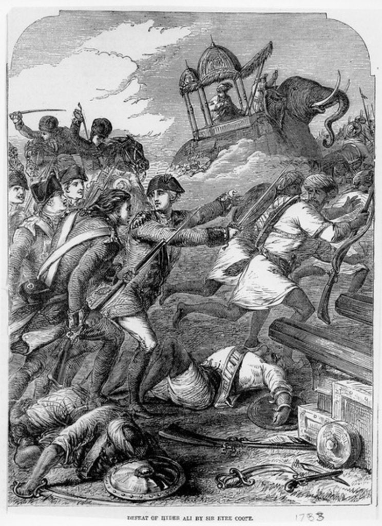 Detail of The Defeat of Hyder Ali by Sir Eyre Coote in 1781 by English School