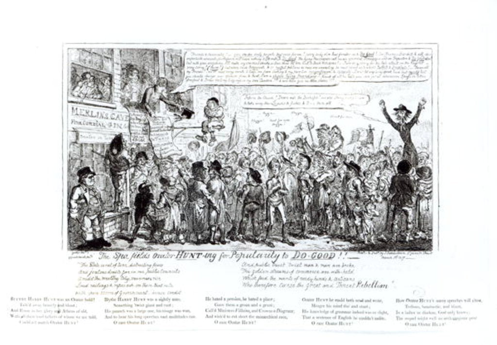 Detail of The Spa Fields Orator Hunt-ing for Popularity to Do-Good!! by George Cruikshank