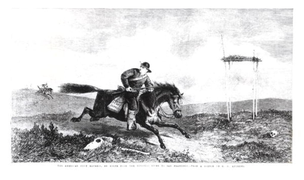Detail of The American Pony Express, En Route from the Missouri River to San Francisco by George Henry Andrews