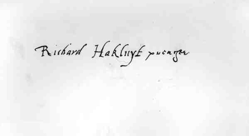 Detail of Signature of Richard Hakluyt by Anonymous
