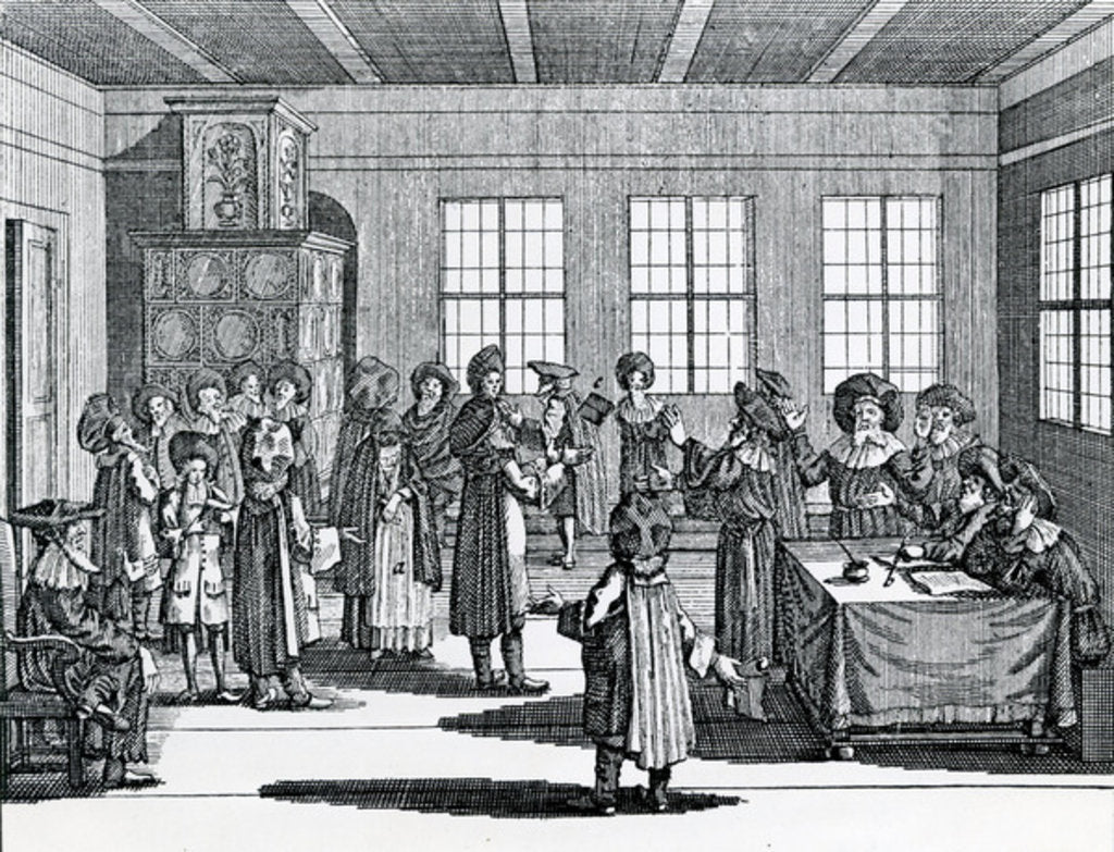 Detail of Jewish Divorce scene by German School