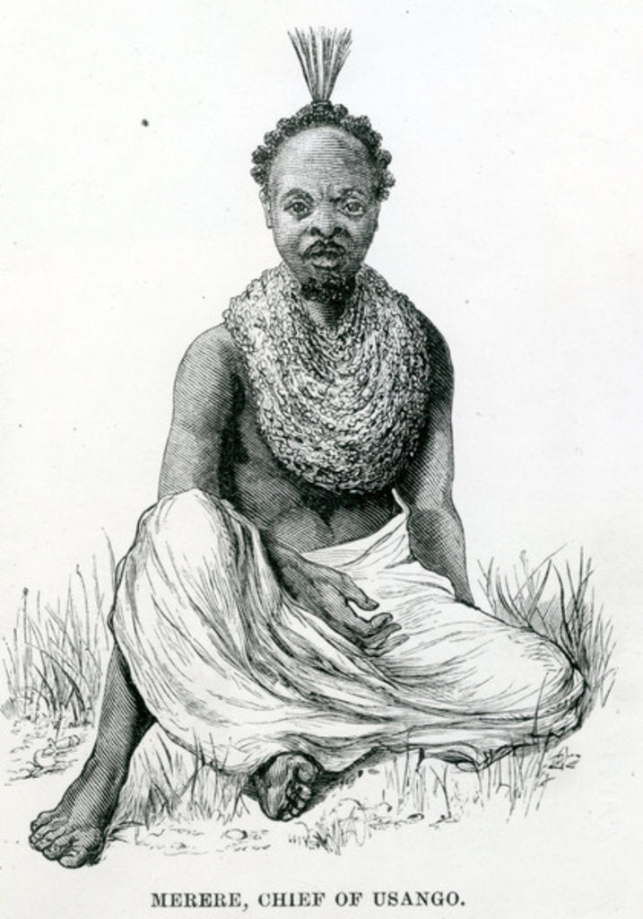 Detail of Merere, chief of the Usango from 'Travels in Africa', 1879 by English School